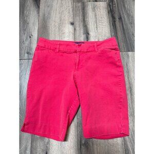 Old Navy Womens 8 Standard Daisy Bermuda Shorts Electric Youth Pink Cotton/Spand